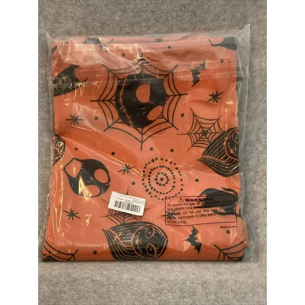 Nightmare Before Christmas Halloween Tablecloth 60x84 Rectangle Orange Fabric